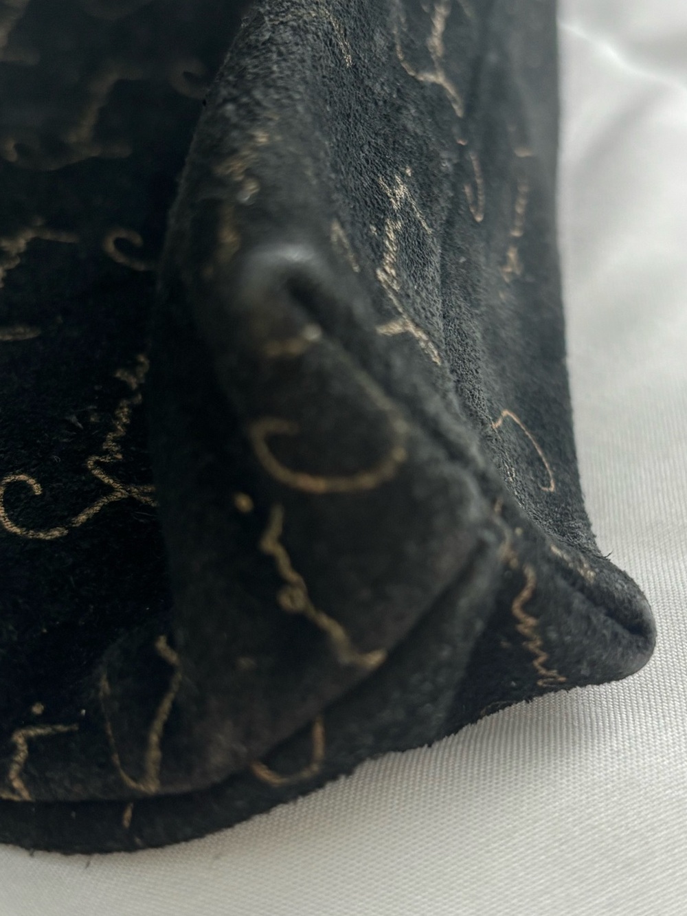 Givenchy Vintage Clutch/Pouch, Gold Signature on Black Suede 13x7x2 - Picture 6 of 12